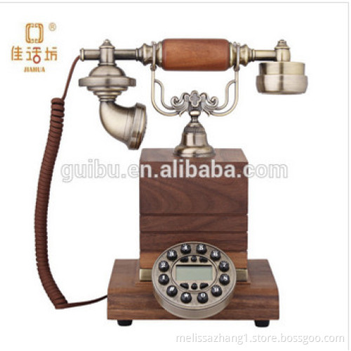 Vintage Design Wood Decoration Telephone Old Shape Antique Style Telephone For Home